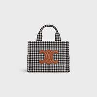small cabas thais in VICHY TEXTILE AND CALFSKIN - BLACK / WHITE - OTHER LINES - 1 | CELINE