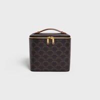 SQUARE VANITY CASE IN TRIOMPHE CANVAS AND CALFSKIN - TAN - SMALL GIFTS - 1 | CELINE