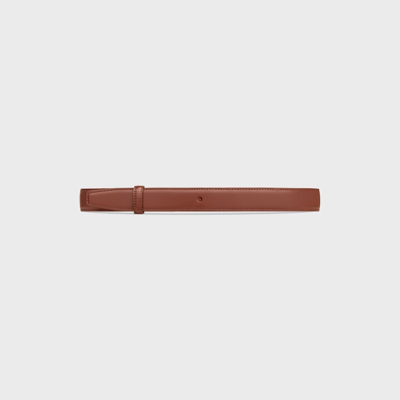 Reversible Strap 25MM IN TAURILLON LEATHER AND CROCODILE EMBOSSED CALFSKIN - RED WOOD -  - 1 | CELINE