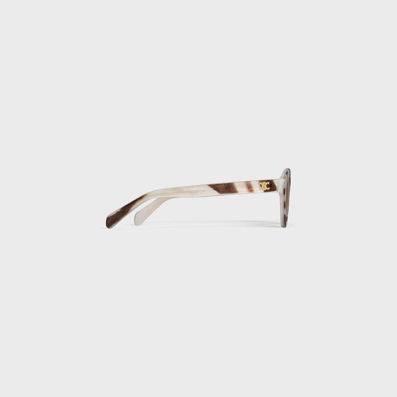 Triomphe Mini 01 sunglasses in Acetate - ZEBRA -  - 1 | CELINE