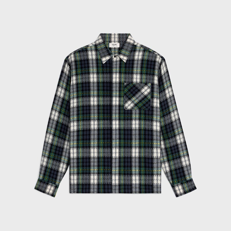 surchemise cachemire tartan - BLUE/GREEN/WHITE -  - 1 | CELINE