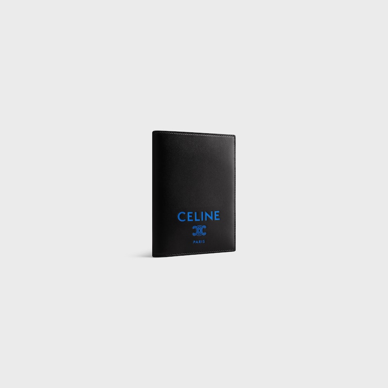 PASSPORT COVER TAKEAWAY IN SMOOTH LAMBSKIN - BLACK / ULTRA BLUE - NEW - 1 | CELINE