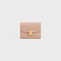 Small Flap Wallet TRIOMPHE IN Shiny calfskin - Soft Peach - TRIOMPHE - 1 | CELINE