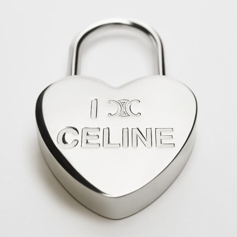 Celine銠銀色飾面心形掛鎖掛飾 - 銀色 -  - 1 | CELINE