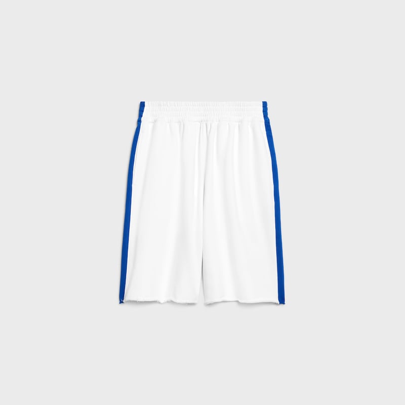 shorts IN cotton fleece - OPTIC WHITE / BLUE /RED -  - 1 | CELINE