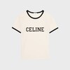 CELINE 레귤러 티셔츠 - 코튼 저지 - 더티 화이트/블랙 -  - 1 | CELINE