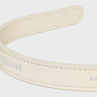 Celine Paris Thin Headband in Calfskin - SILVER / WHITE - HAIR ACCESSORIES - 2 | CELINE