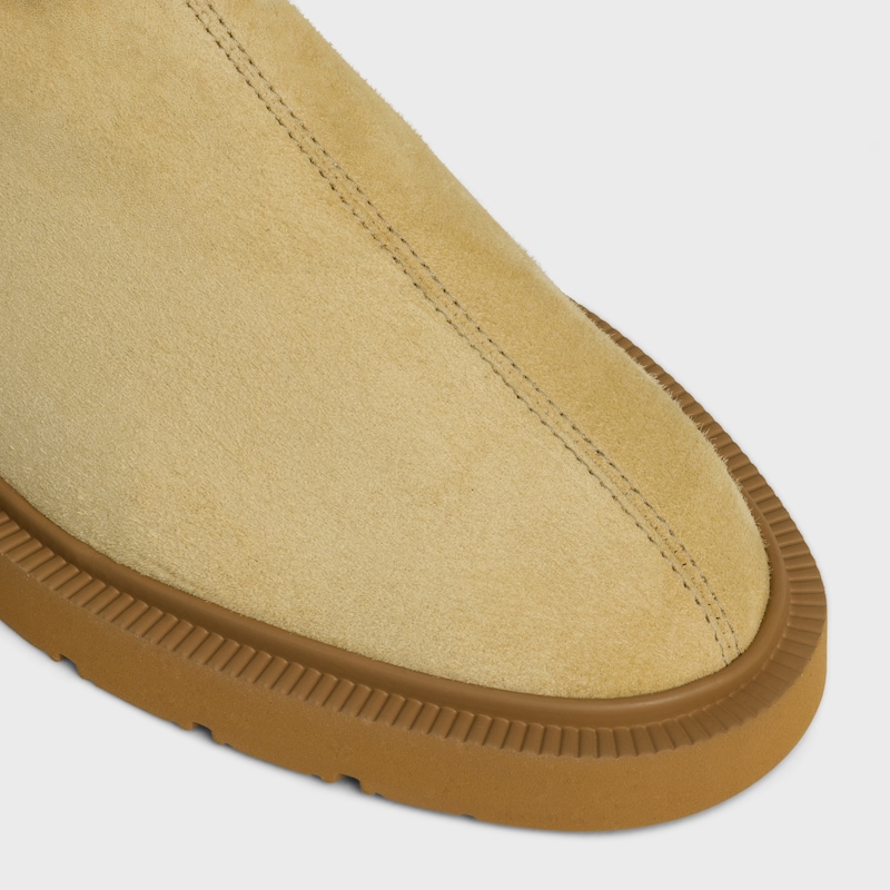 FLOW - ZIPPED BOOT IN Stretch Suede Lambskin - STONE BEIGE -  - 1 | CELINE