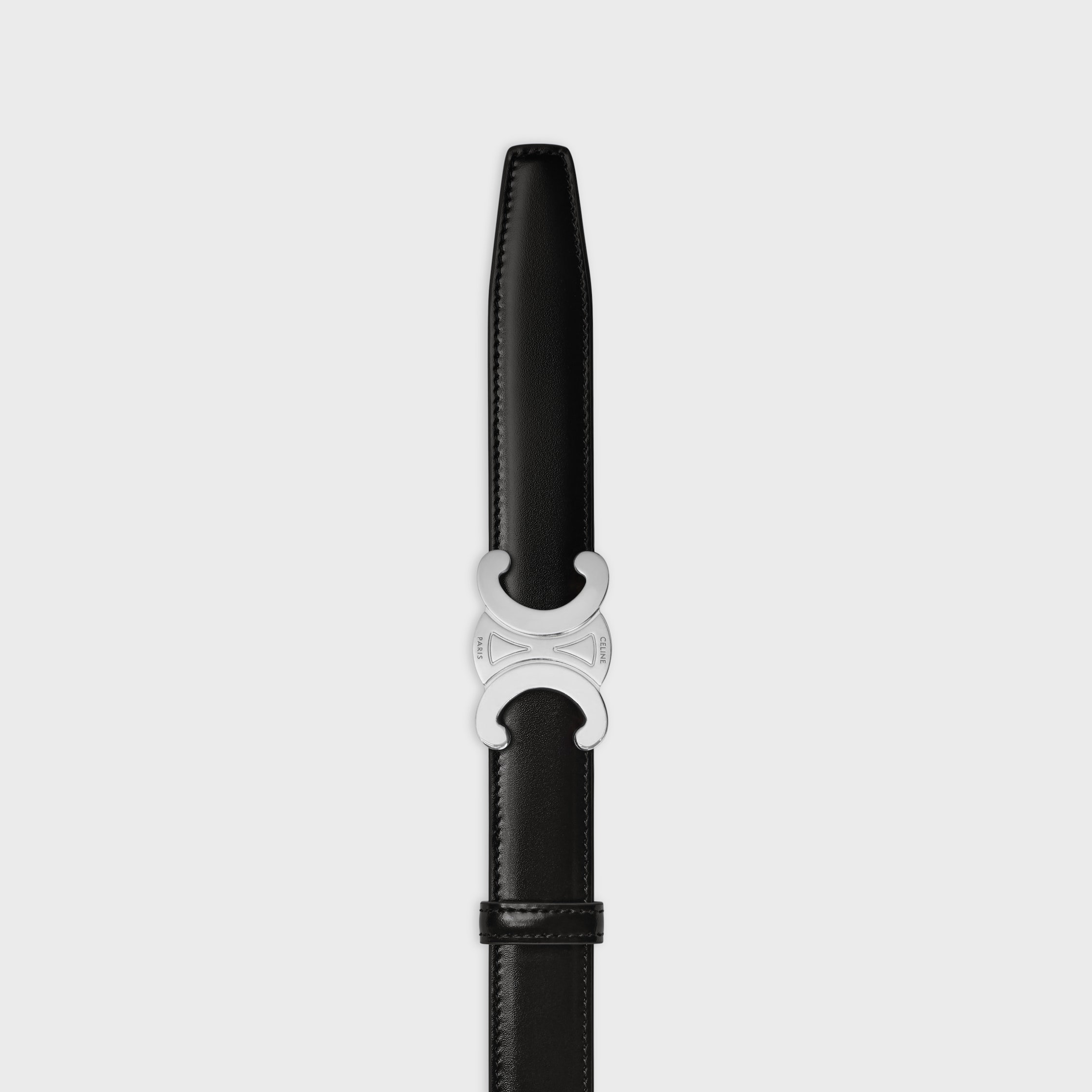 TRIOMPHE BUCKLE & REVERSIBLE STRAP 25MM - BLACK / TAN | CELINE