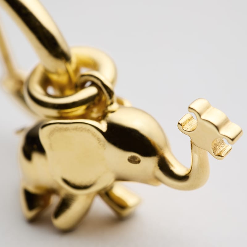 CELINE CHARMS ELEPHANT EARRING IN BRASS WITH GOLD FINISH - GOLD - EARRINGS - 1 | CELINE