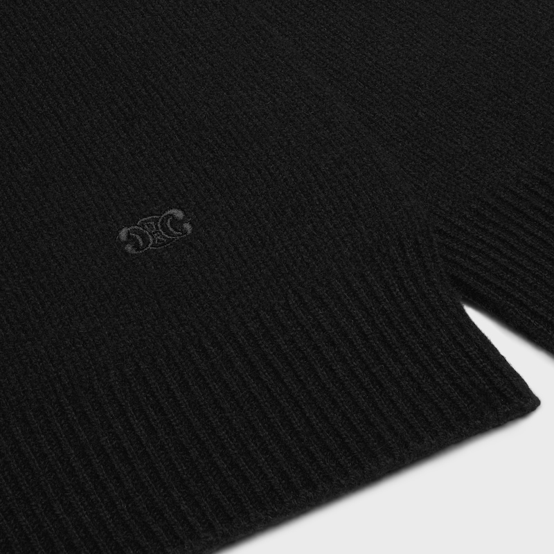 triomphe crew neck sweater in cashmere - BLACK -  - 1 | CELINE