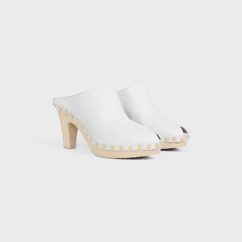 RIVE CLOG AUS KALBSLEDER MIT ABSATZ - WEISS -  - 1 | CELINE