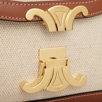 TEEN TRIOMPHE BAG IN TEXTILE AND CALFSKIN - NATURAL / TAN - TRIOMPHE - 1 | CELINE