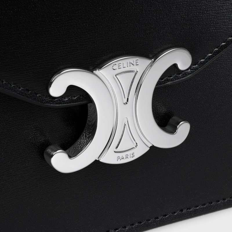 WALLET ON CHAIN MARGO in Shiny calfskin - BLACK - MORE LINES - 1 | CELINE