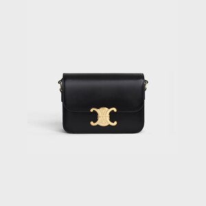 TEEN TRIOMPHE BAG IN shiny calfskin - BLACK - CROSS-BODY BAGS - 1 | CELINE
