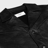 straight-cut blouson jacket in waxed lambskin - BLACK -  - 1 | CELINE