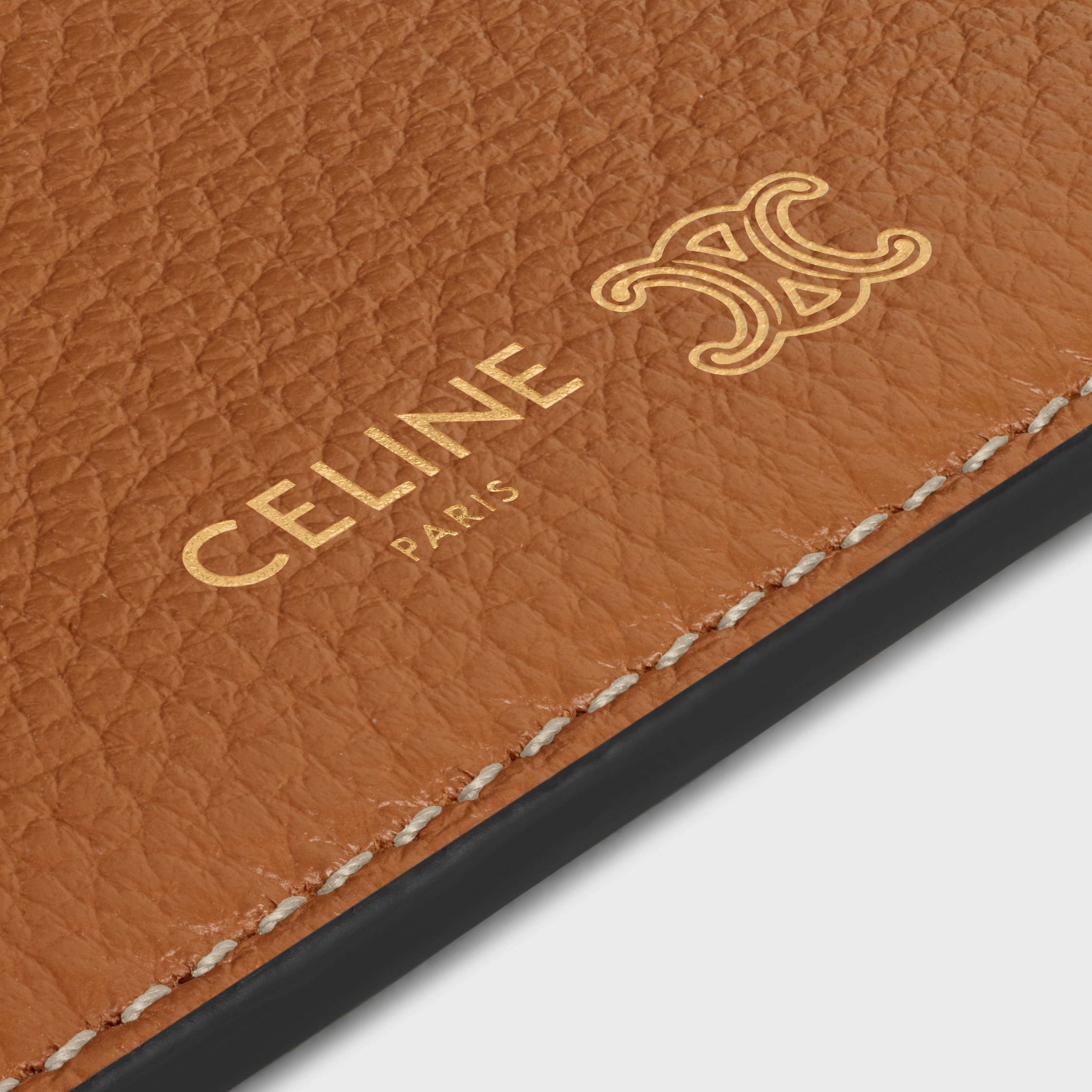 MEDIUM CARD HOLDER IN GRAINED SUPPLE CALFSKIN - SOFT TAN / SOFT