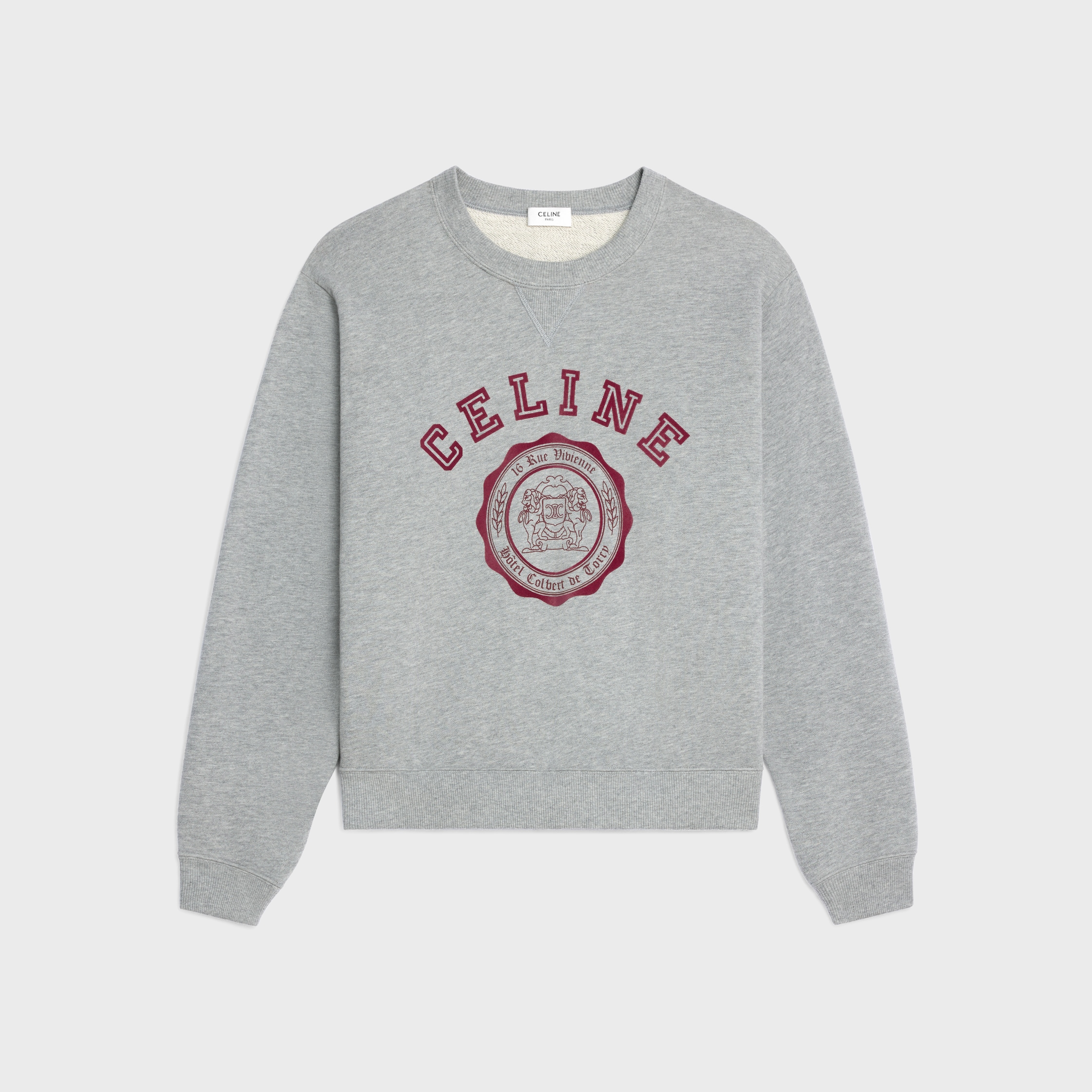 blason loose sweatshirt IN cotton fleece - GREY MELANGE