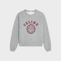 루즈 블라종 스웨트셔츠 - 코튼 플리스 - 그레이 멜란지/버건디 -  - 1 | CELINE