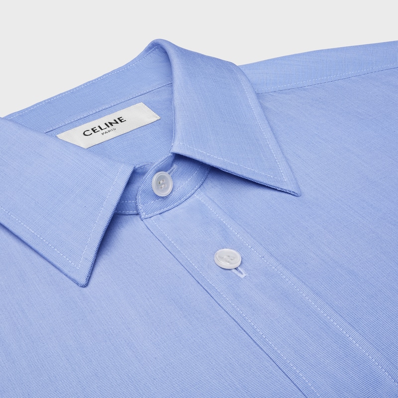 CLASSIC SHIRT IN cotton poplin - BLEU -  - 1 | CELINE