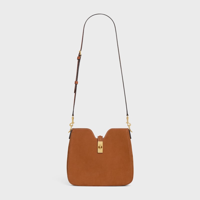 SMALL CAMILLE 16 SOFT BAG IN NUBUCK CALFSKIN - CAMEL - CAMILLE - 1 | CELINE
