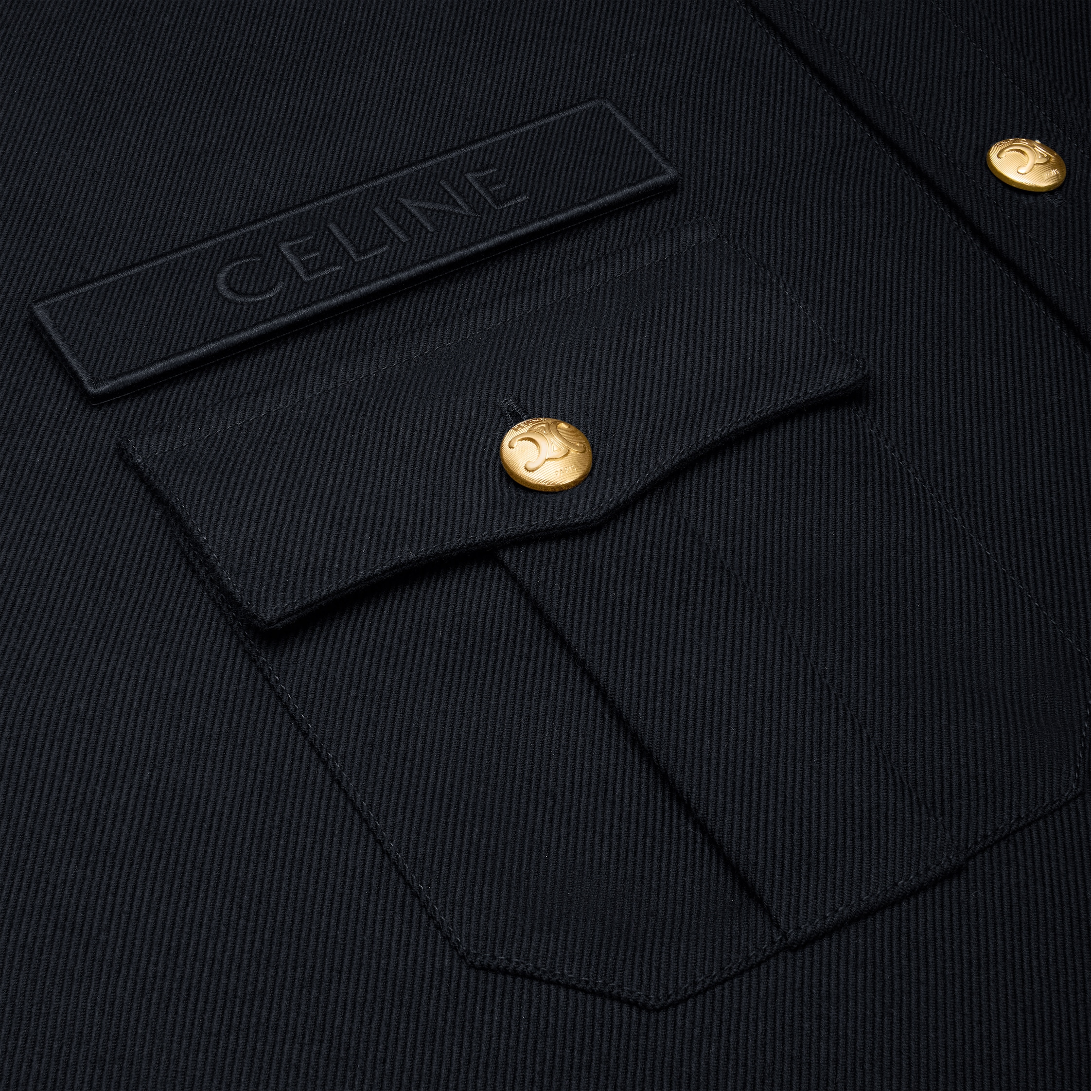 【残りわずか】CELINE＊MILITARY SHIRT IN COTTON WOOL TWILL military shirt in cotton wool twill - NAVY | CELINE