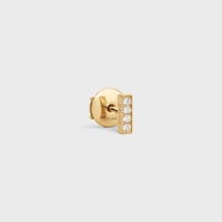 Celine Line Stud in Yellow Gold and Diamonds - Yellow Gold & White - FINE JEWELLERY - 2 | CELINE