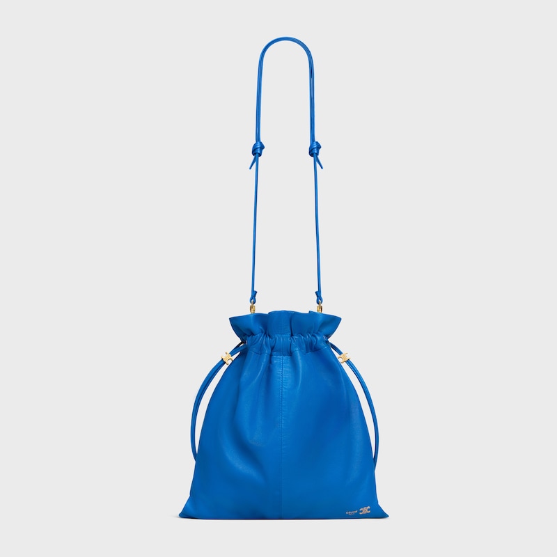 SMALL CRYSTAL POUCH IN LAMBSKIN - ULTRA BLUE - MORE LINES - 1 | CELINE