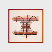 ผ้าผืนสี่เหลี่ยมผ้าไหมทวิลล์ - สีไอวอรี่/สีแทน/สีน้ำตาล -  - 1 | CELINE