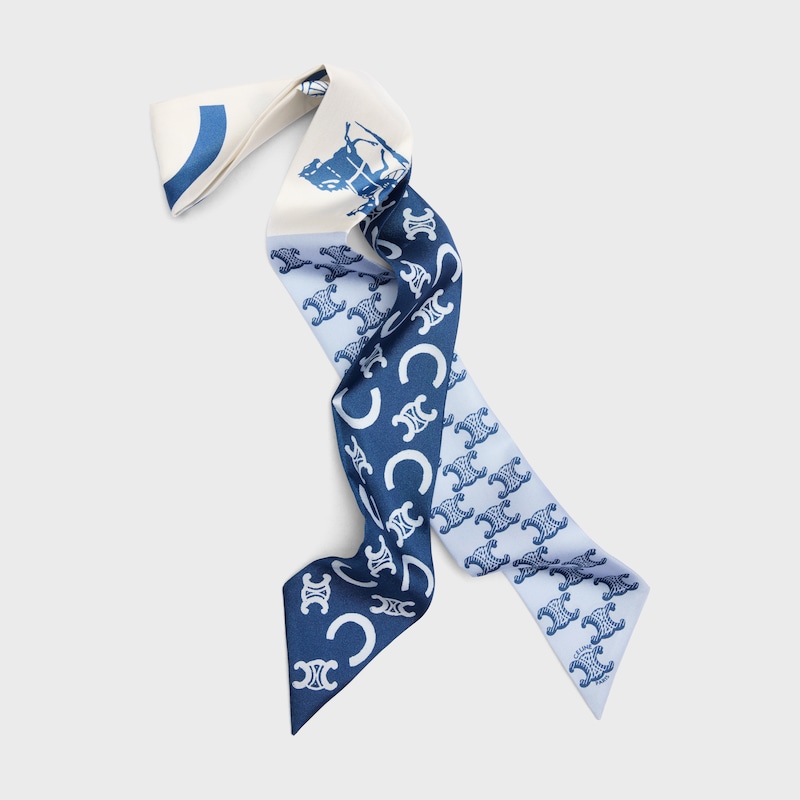 lavalliere IN SILK TWILL - OFFWHITE/BLUE -  - 1 | CELINE