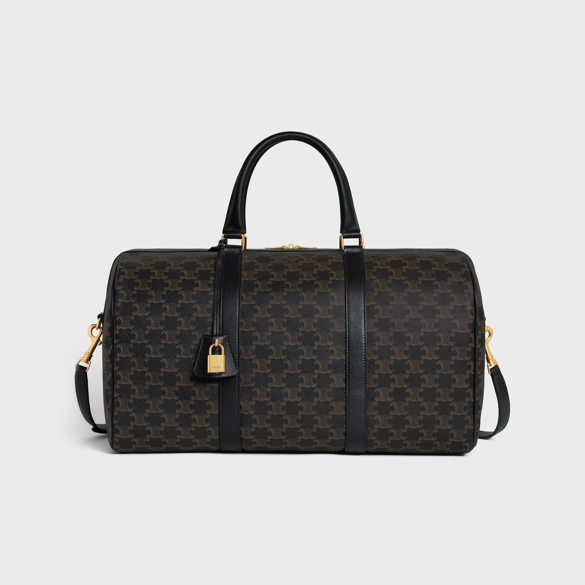 ◆CELINE◆ LARGE TRAVEL BAG IN JACQUARD TEXTILE AND CALFSKIN LARGE TRAVEL BAG IN JACQUARD TEXTILE AND CALFSKIN - | CELINE