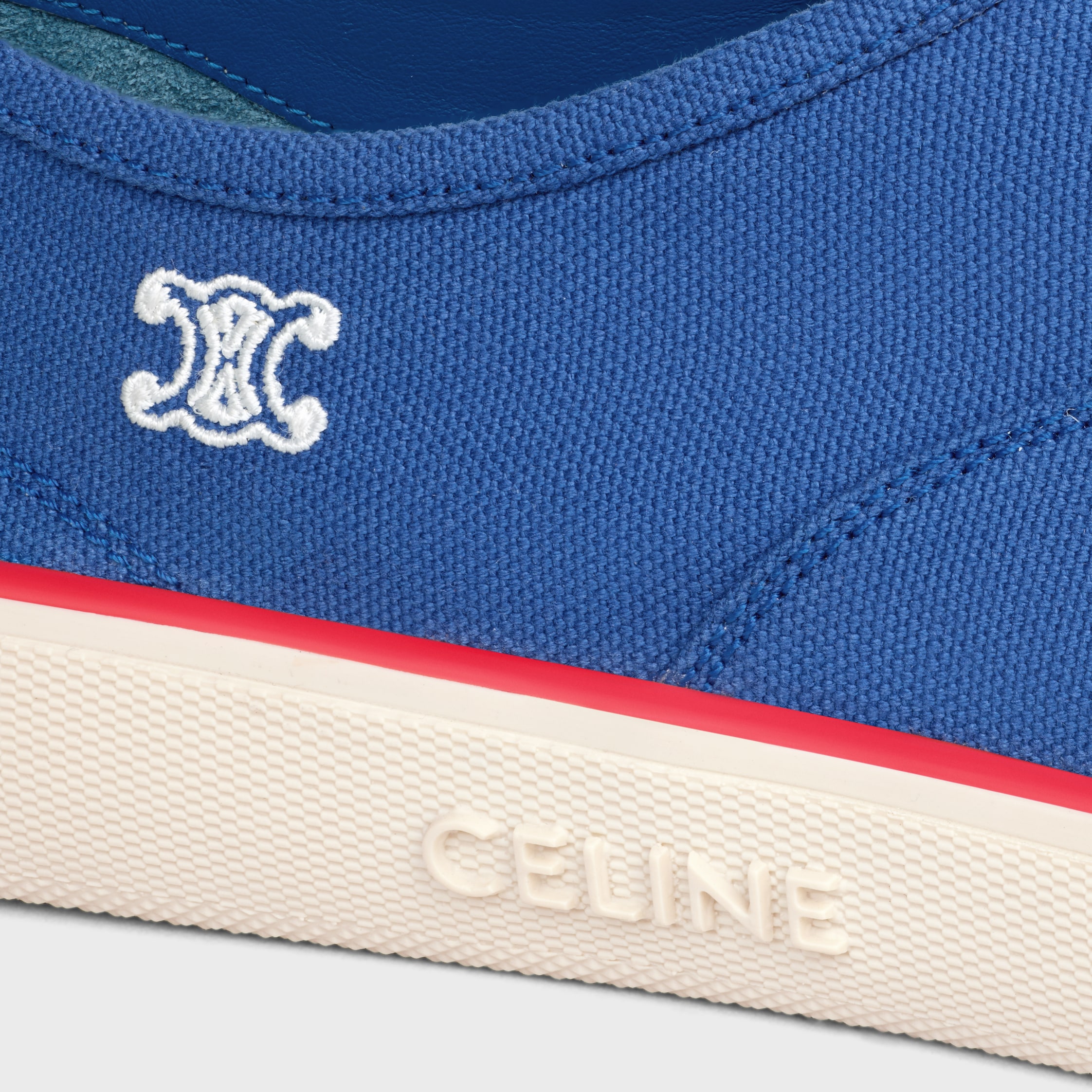 ALAN SNEAKER IN CANVAS AND SUEDE CALFSKIN - BLUE JEAN | CELINE