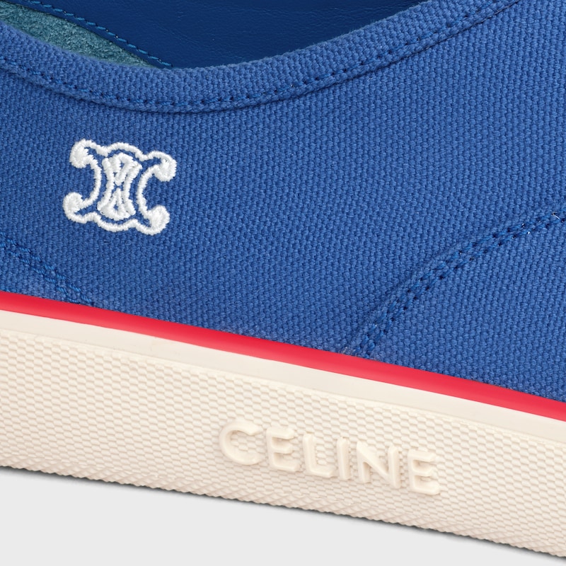 ALAN SNEAKER IN CANVAS AND SUEDE CALFSKIN - BLUE JEAN -  - 1 | CELINE