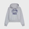 loose hoodie IN cotton fleece - GREY MELANGE/NAVY -  - 1 | CELINE