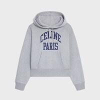 抓绒宽松连帽衫 - 混灰色/海军蓝 -  - 1 | CELINE