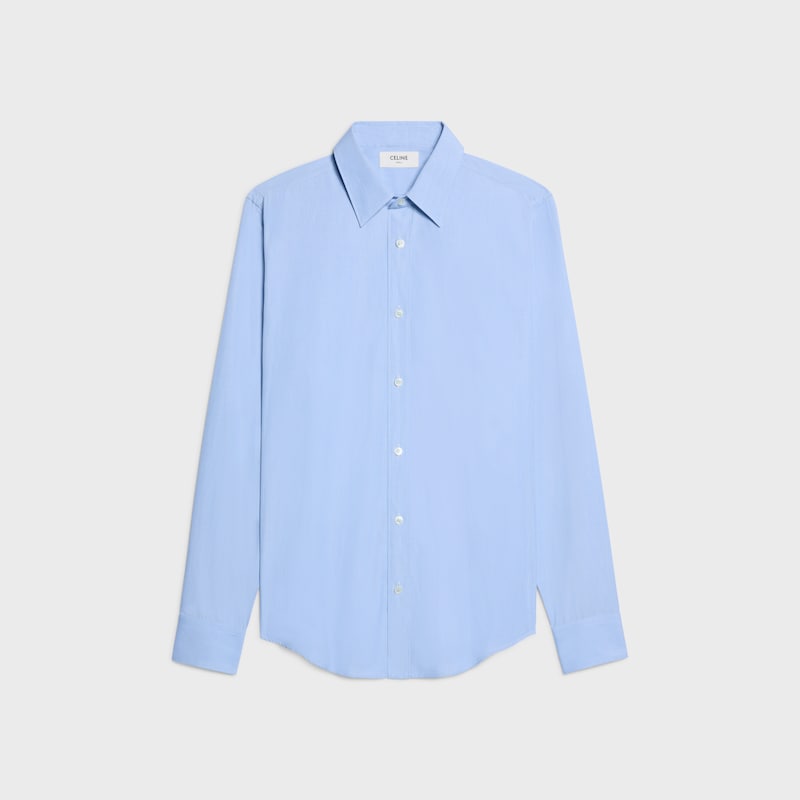 classic shirt IN cotton chambray - BLEU CIEL/BLANC -  - 1 | CELINE
