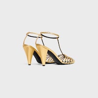CELINE CAGE - STRAPPY SANDAL IN LAMINATED LAMBSKIN - GOLD -  - 2 | CELINE