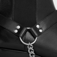 CELINE CAMARGUE BIKER CHELSEA BOOT in CALFSKIN - VEGETAL TANNING - BLACK -  - 1 | CELINE