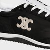 CELINE RACER LOW LACE-UP SNEAKER WITH TRIOMPHE IN NYLON, SUEDE CALFSKIN AND CALFSKIN - BLACK/WHITE -  - 5 | CELINE