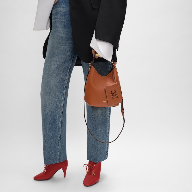스몰 호보 - 부드러운 서플 카프스킨 - 탠 - NEW - 1 | CELINE