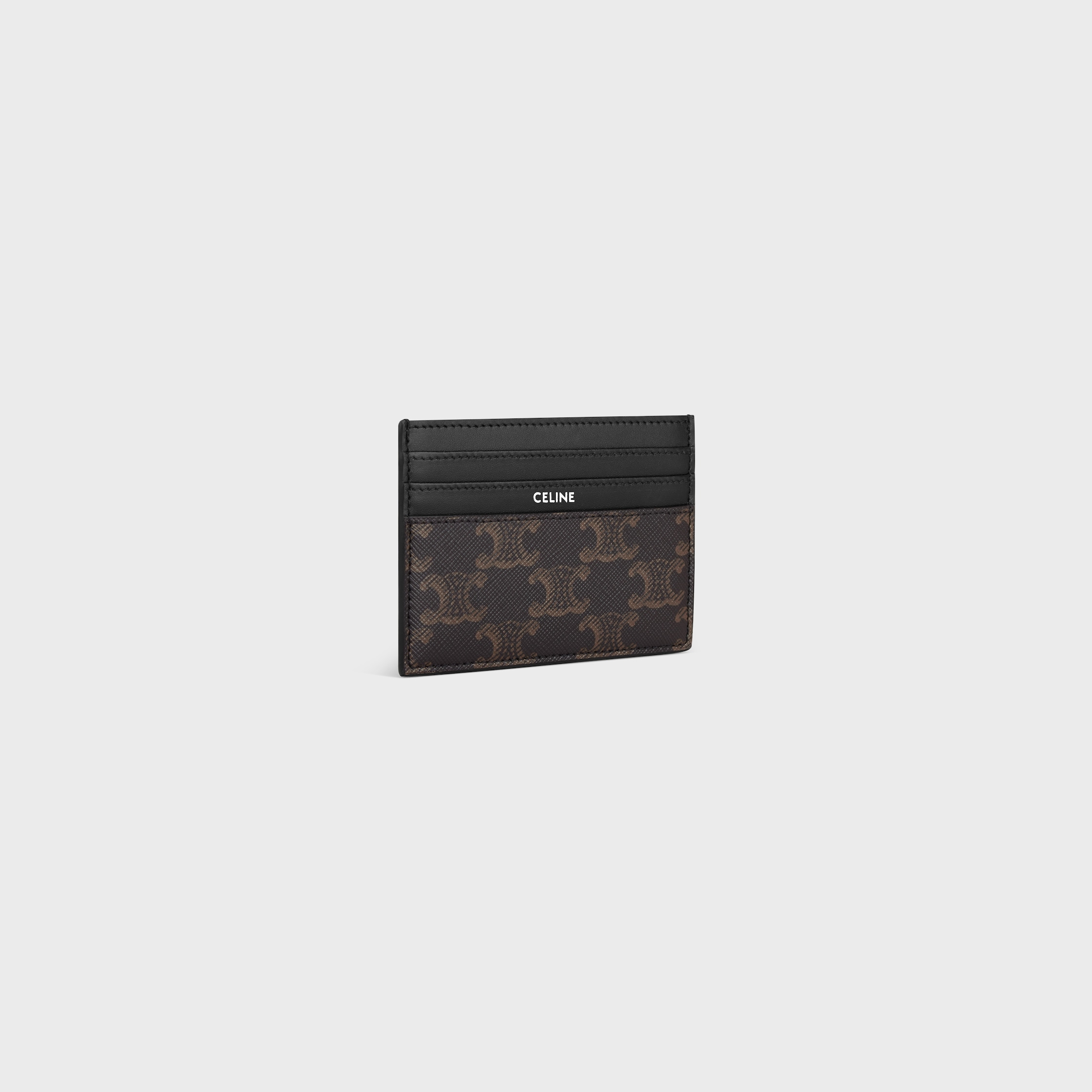 LARGE CARD HOLDER IN TRIOMPHE CANVAS AND CALFSKIN - BLACK