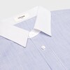 Camicia oversize in cotone chambray a righe - GESSO / BLU -  - 3 | CELINE