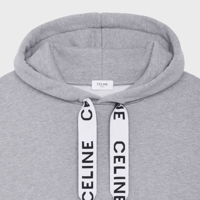 Locker geschnittener Celine Hoodie aus Baumwollmolton - HELLGRAU -  - 1 | CELINE