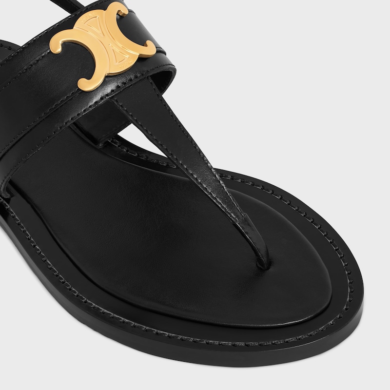 SANDALIA DE PLAYA CELINE LYMPIA DE PIEL DE BECERRO - NEGRO -  - 1 | CELINE