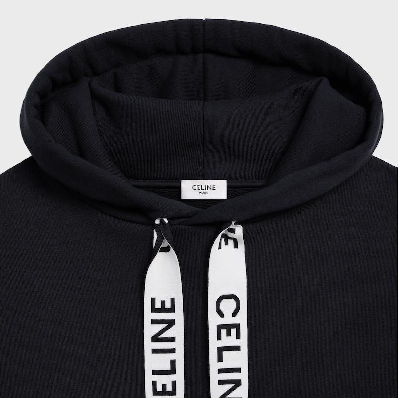 Locker geschnittener Celine Hoodie aus Baumwollmolton - SCHWARZ -  - 1 | CELINE