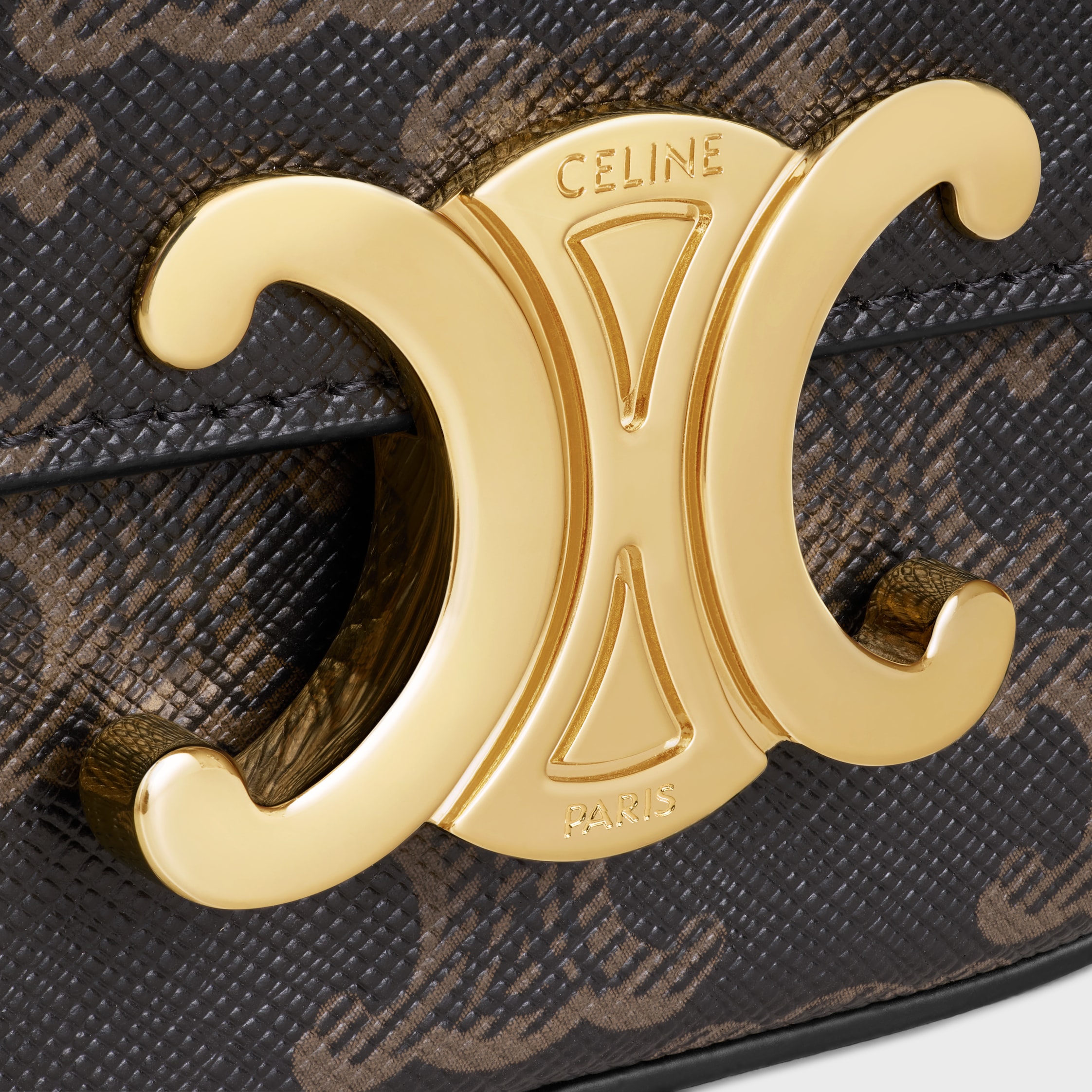VIP価格.CELINE ミニ クロード トリオンフキャンバス 関税送料込 CELINE】ミニ クロード トリオンフキャンバス＆カーフスキン