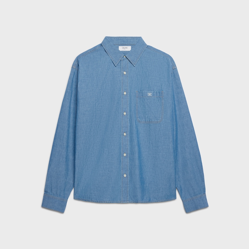 overshirt IN cotton denim - STONE BIO WASH -  - 1 | CELINE