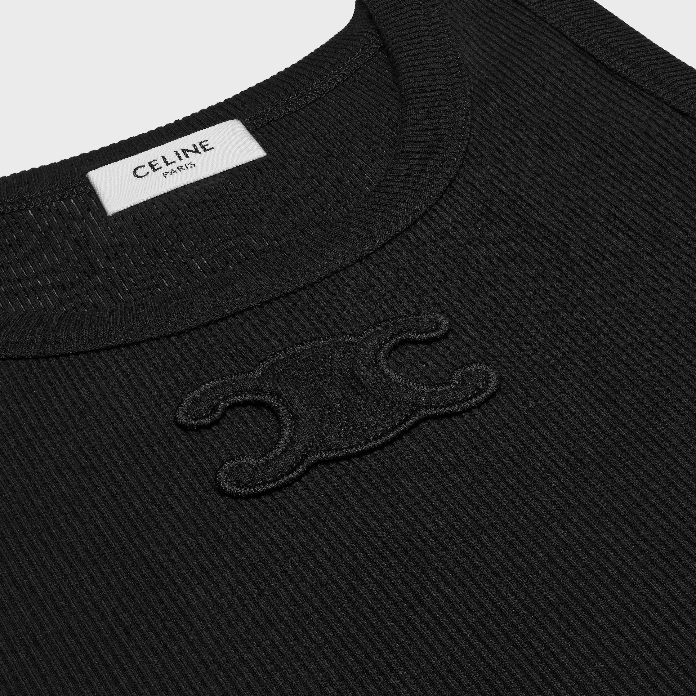 CELINE 黒 リブ編み タンクトップ CELINE 黒 リブ編み タンクトップ