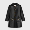 coat with Claudine collar in soft lambskin - BLACK -  - 1 | CELINE