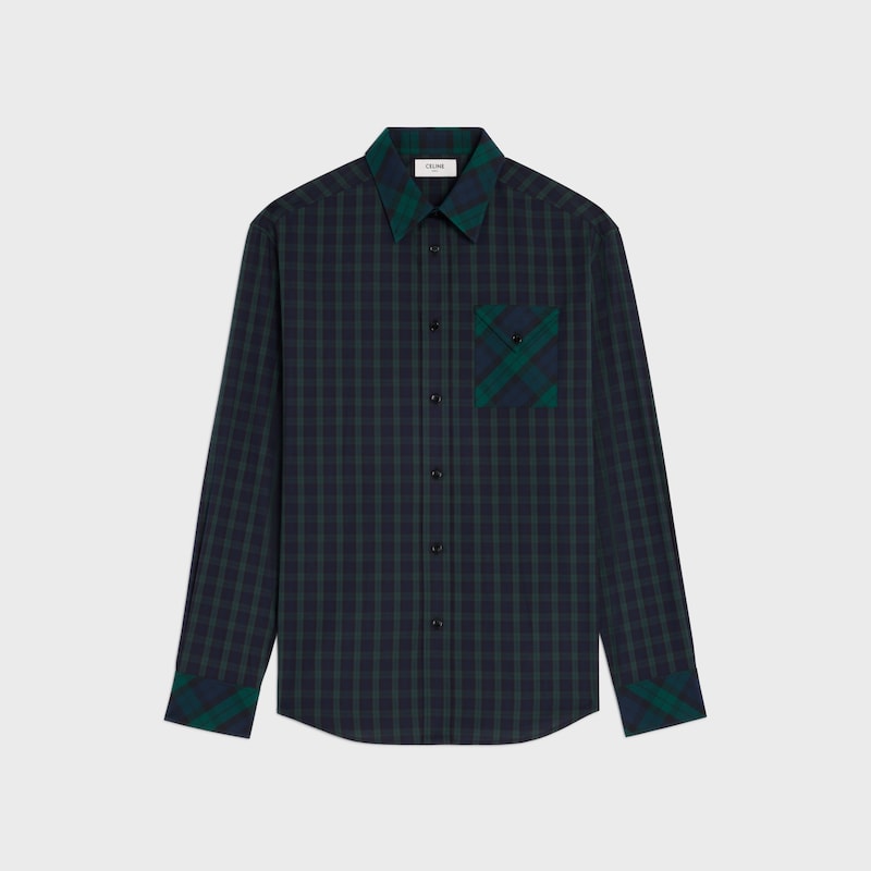 chemise COTON TARTAN - NAVY/GREEN -  - 1 | CELINE